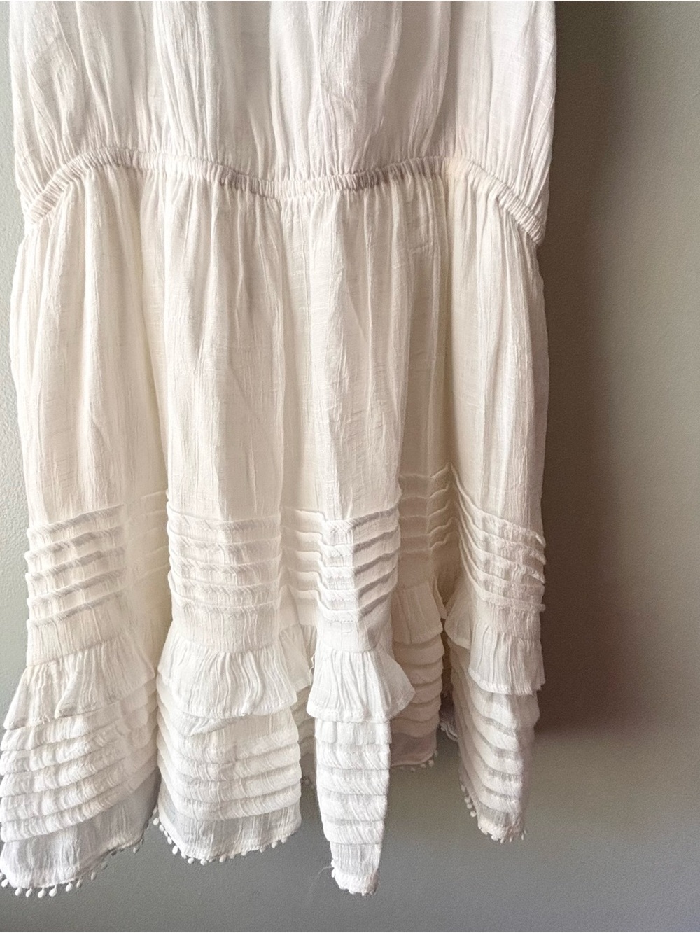 White Tiered Mini Dress Graduation Summer Events Boutique by Mustard Seed SZ L - Picture 3 of 6